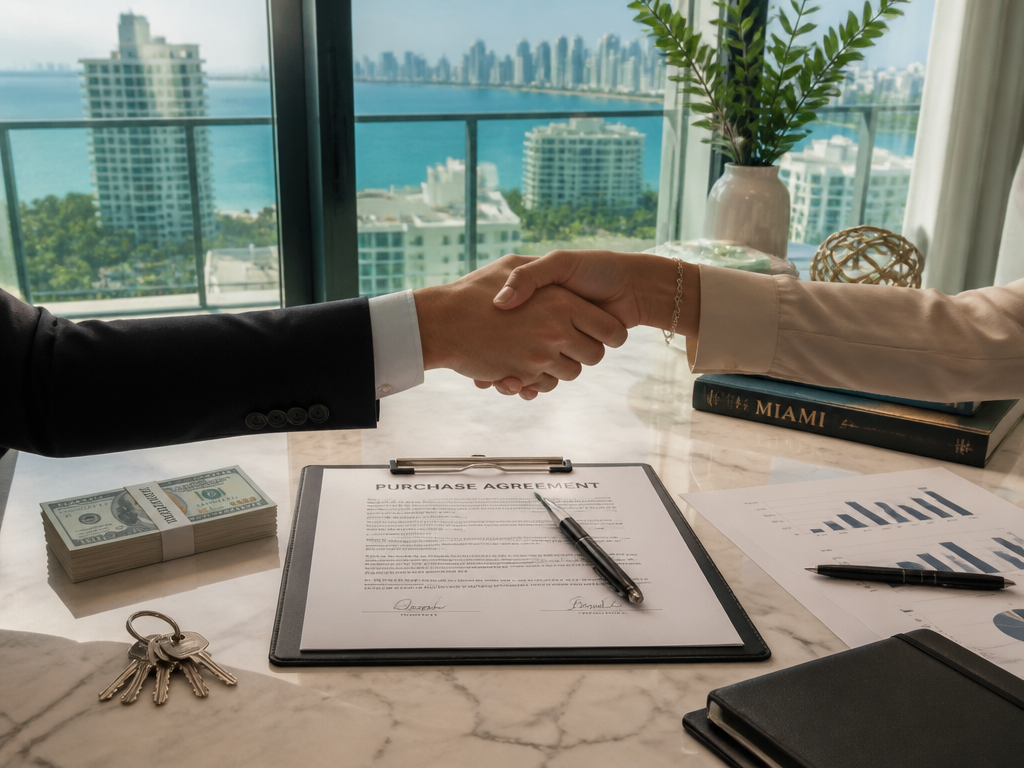 Compradores cash en Miami y negociación inmobiliaria con pago en efectivo.