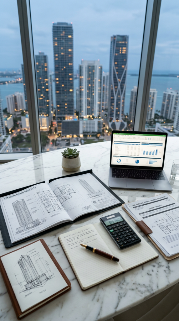 Debida diligencia inmobiliaria para evaluar una propiedad en Brickell Miami.